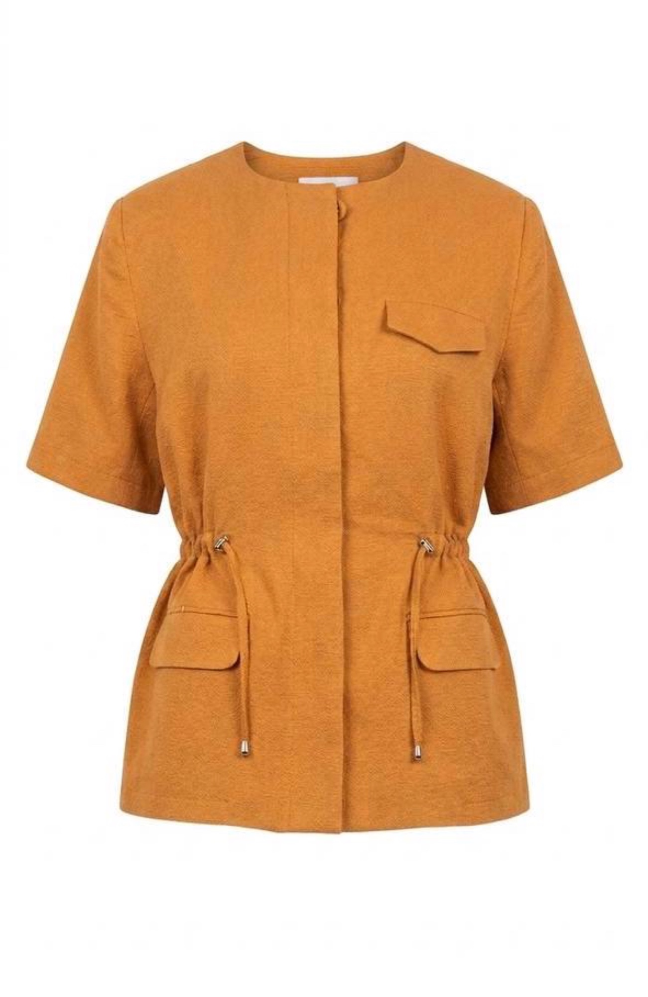 short sleeve safari linen blazer