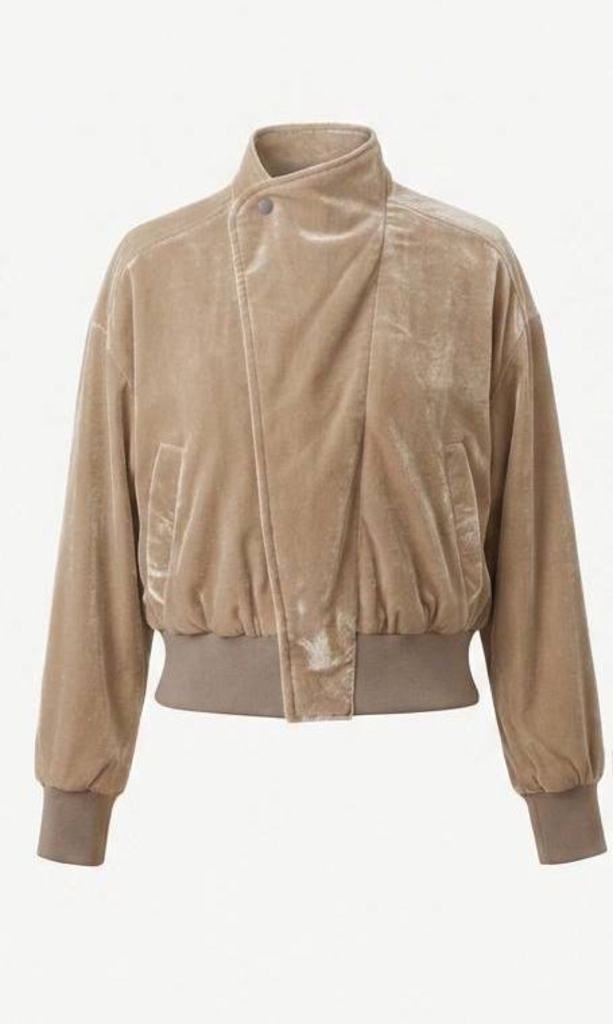 Silk-blend velvet bomber jacket — Beige Off White