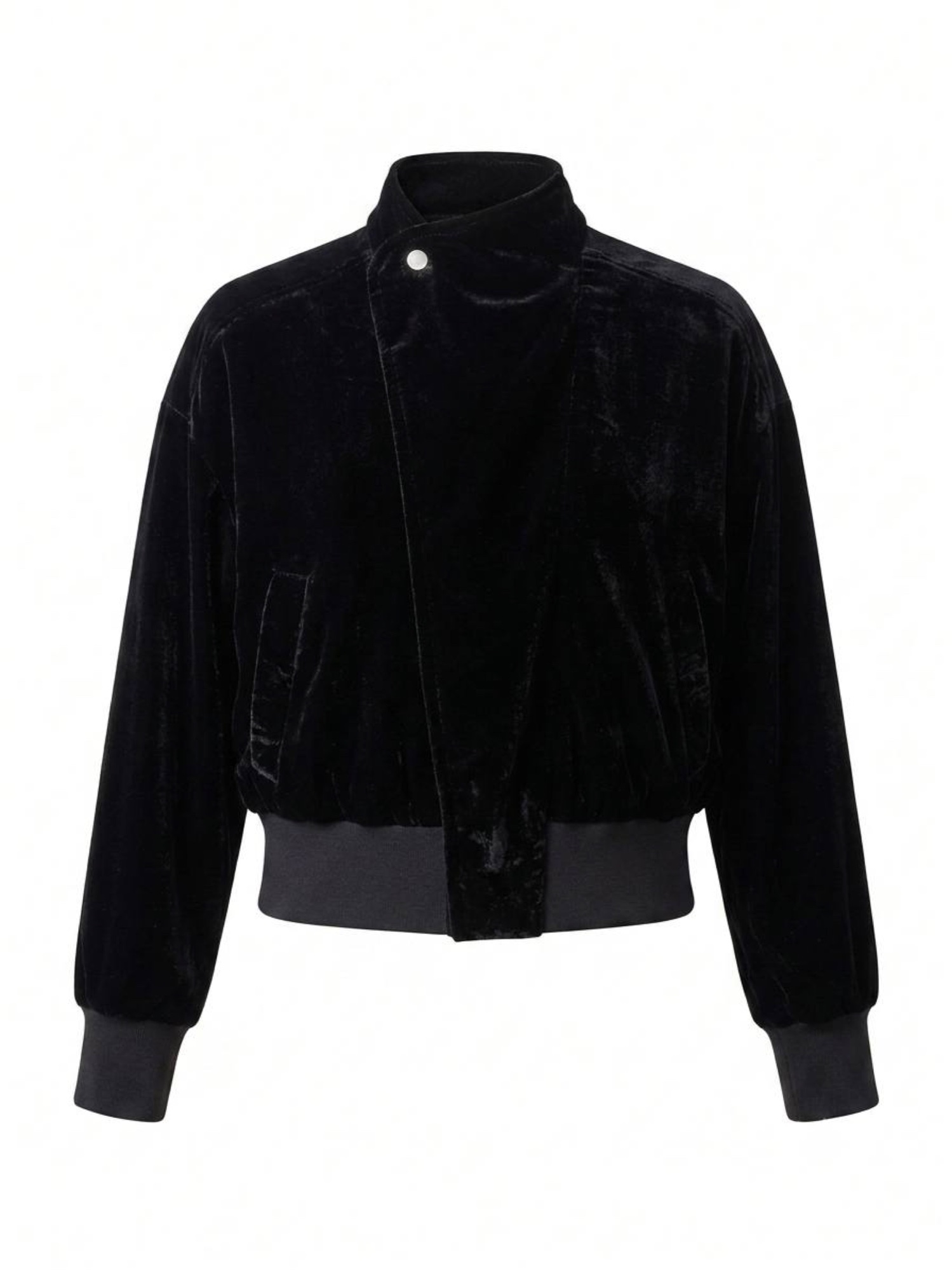 Silk-blend velvet bomber jacket — Black