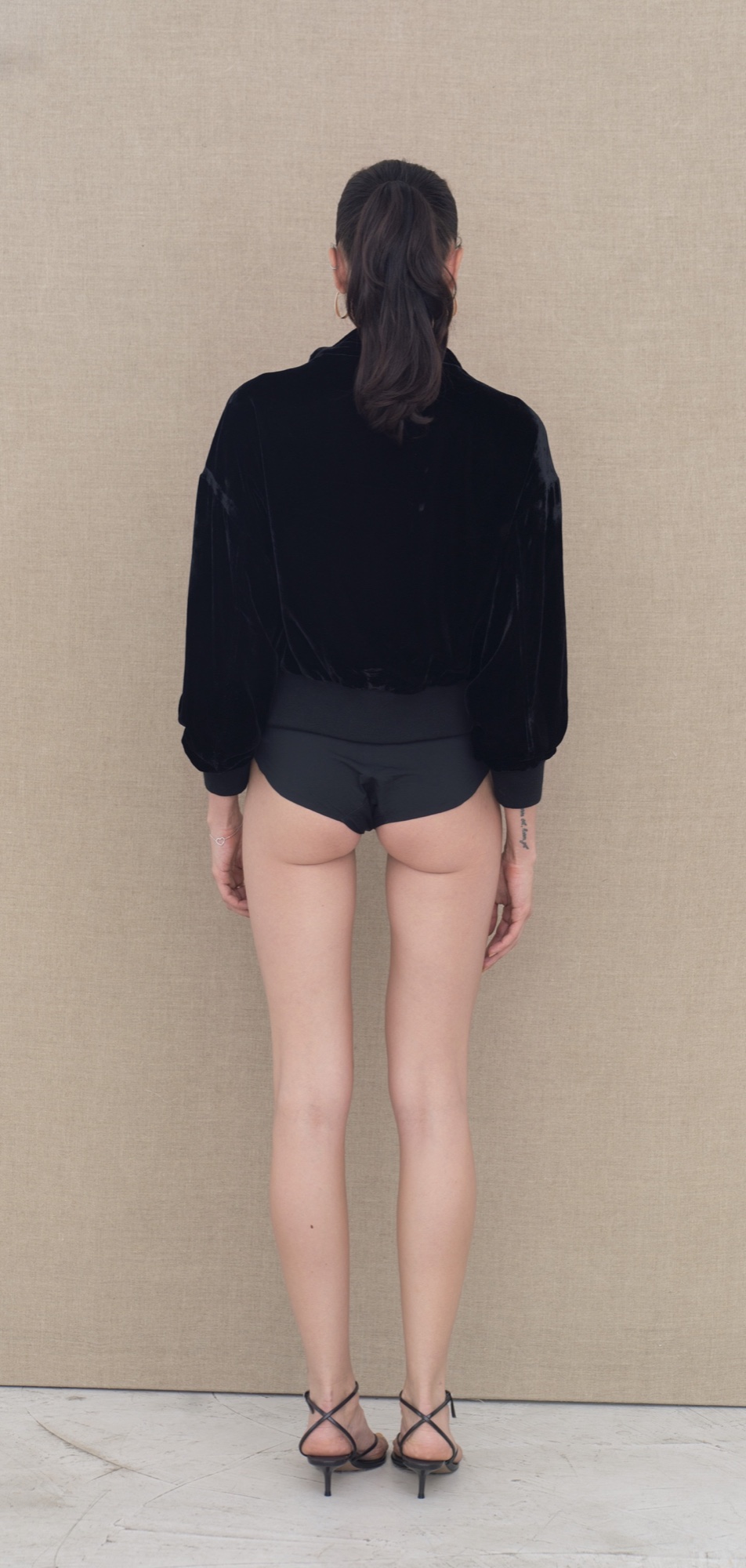 Silk-blend velvet bomber jacket — Black