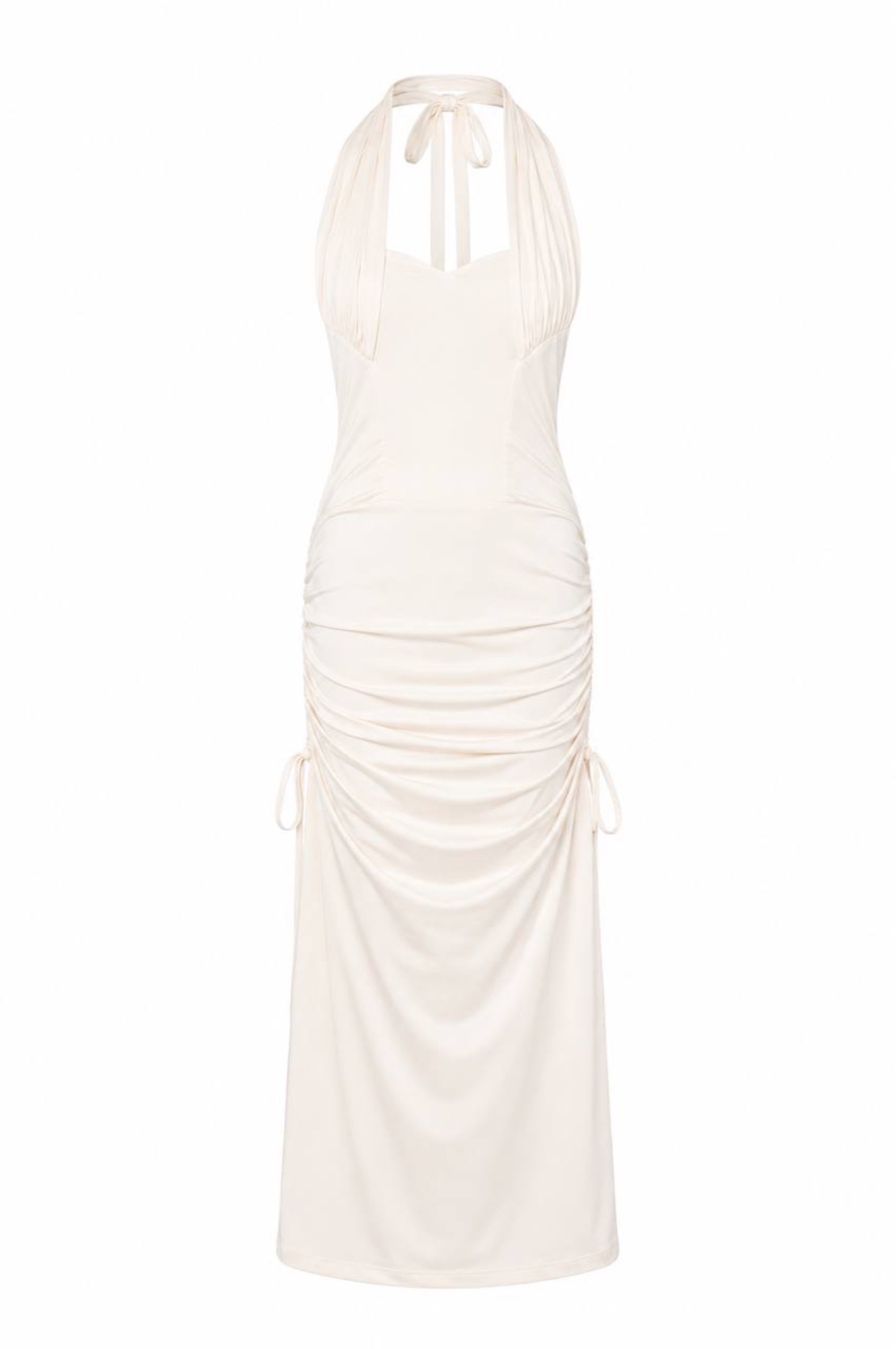 halter neckline fitted dress