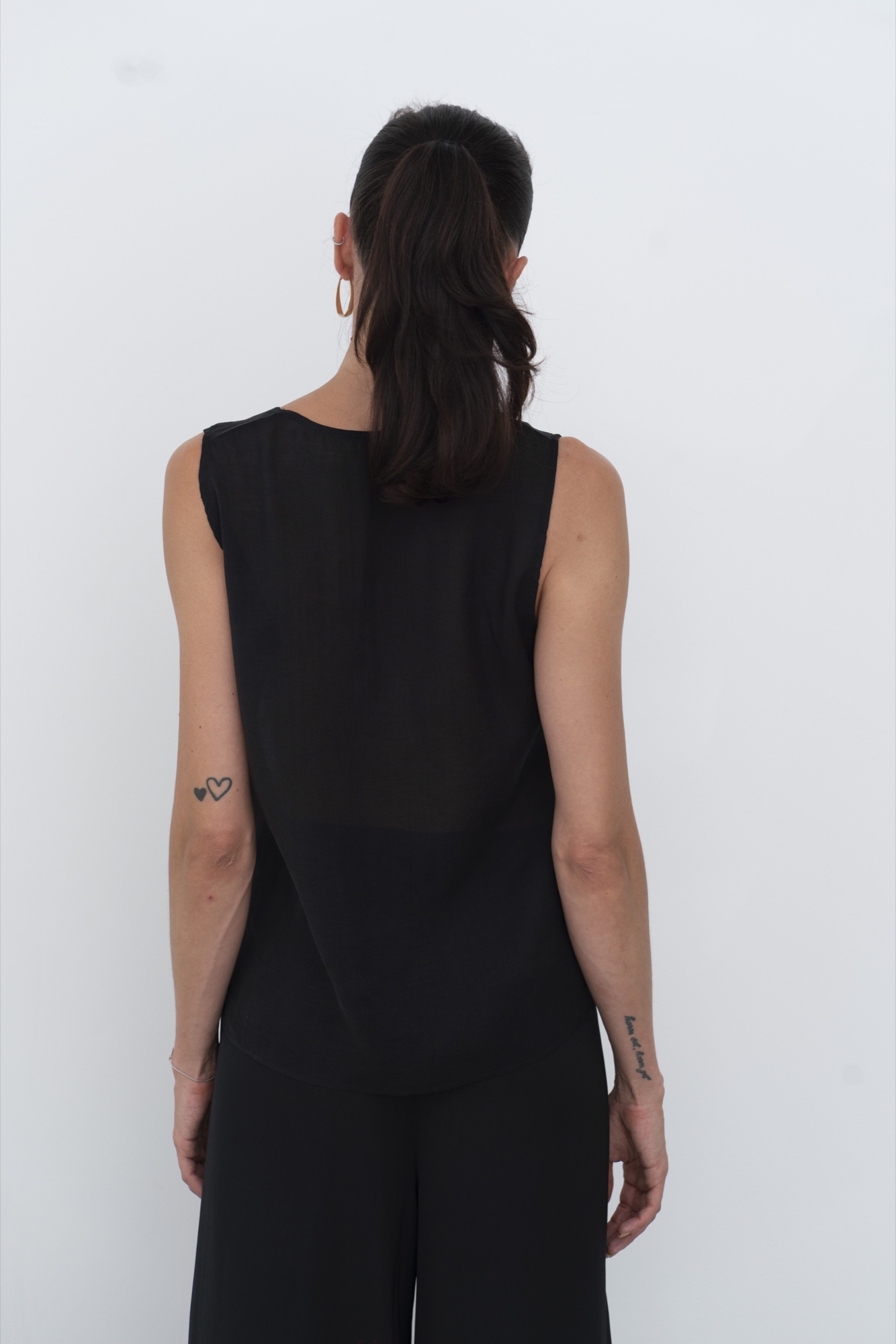 Semi sheer Tank Top — Black