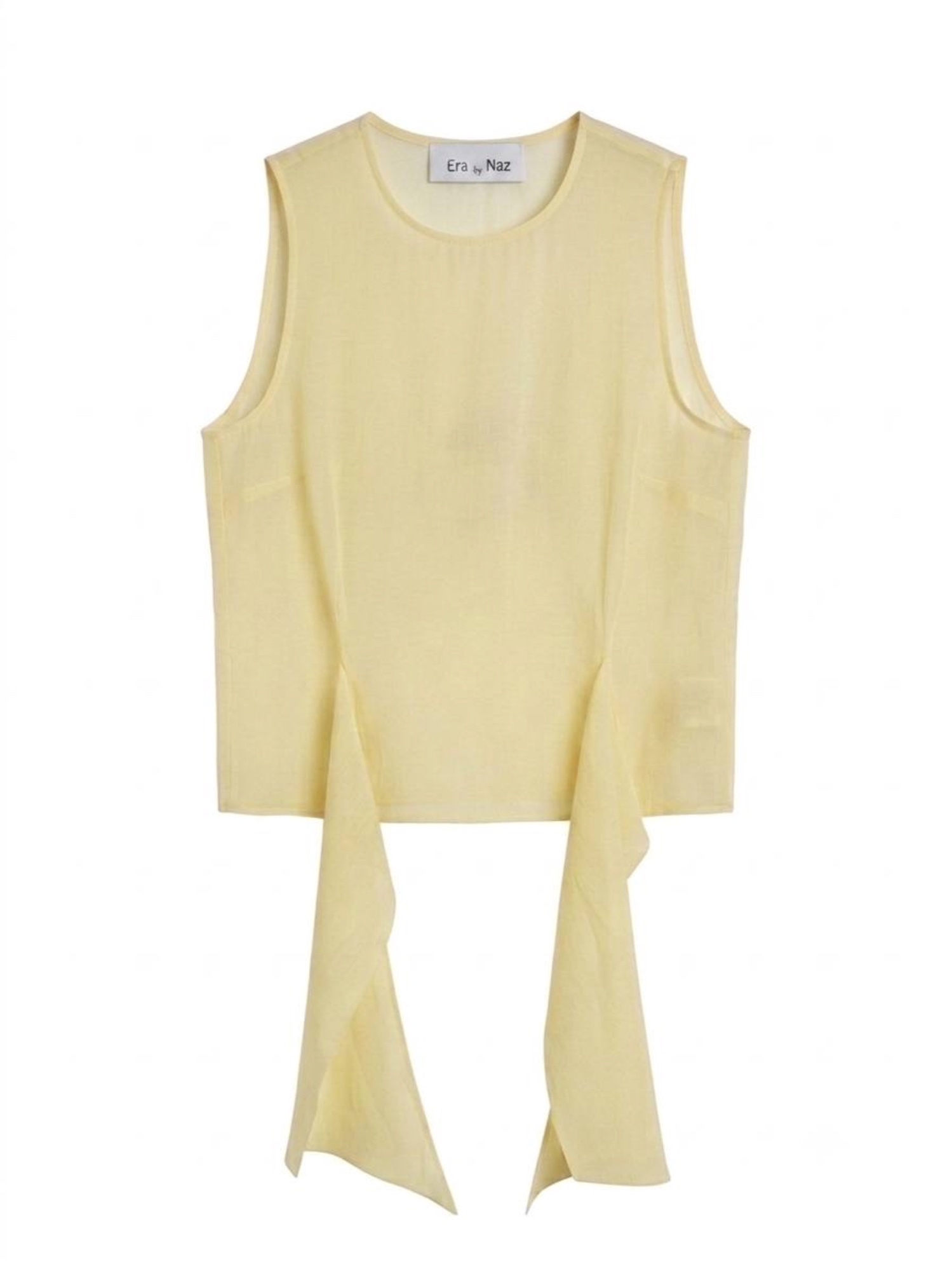 Semi Sheer Tank Top with Tie detail