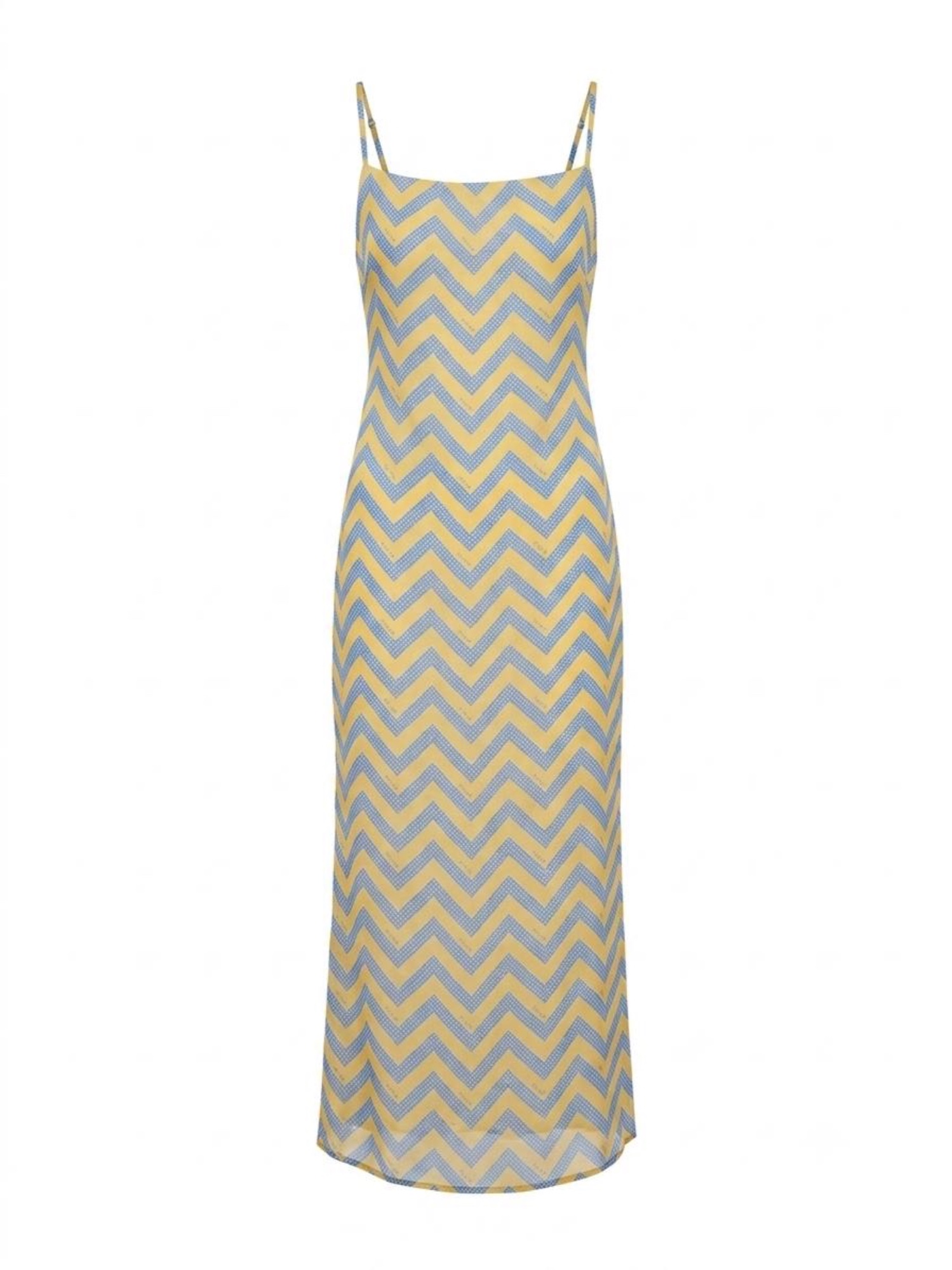 sunset viscose dress — Blue/Orange AOP