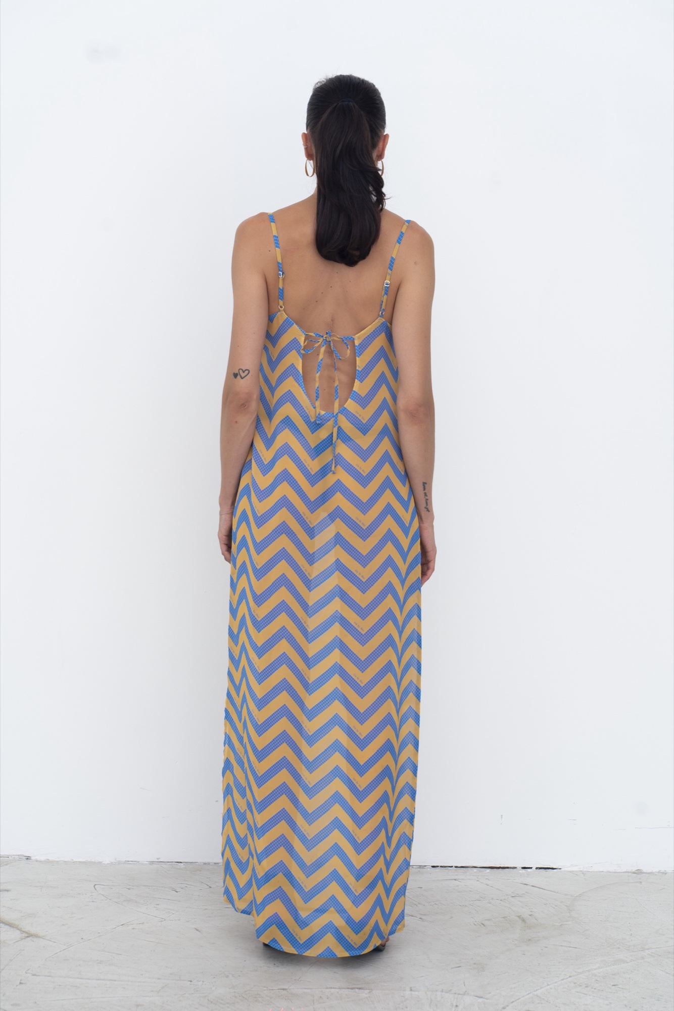 sunset viscose dress — Blue/Orange AOP