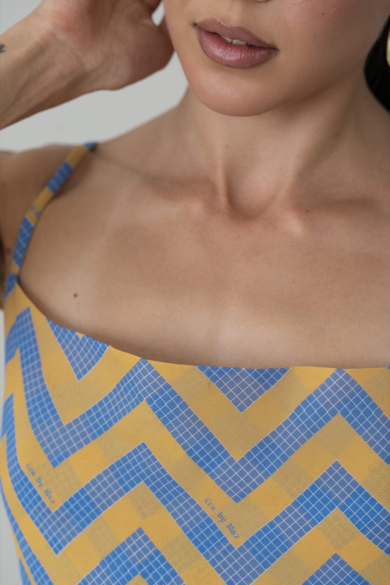 sunset viscose dress — Blue/Orange AOP
