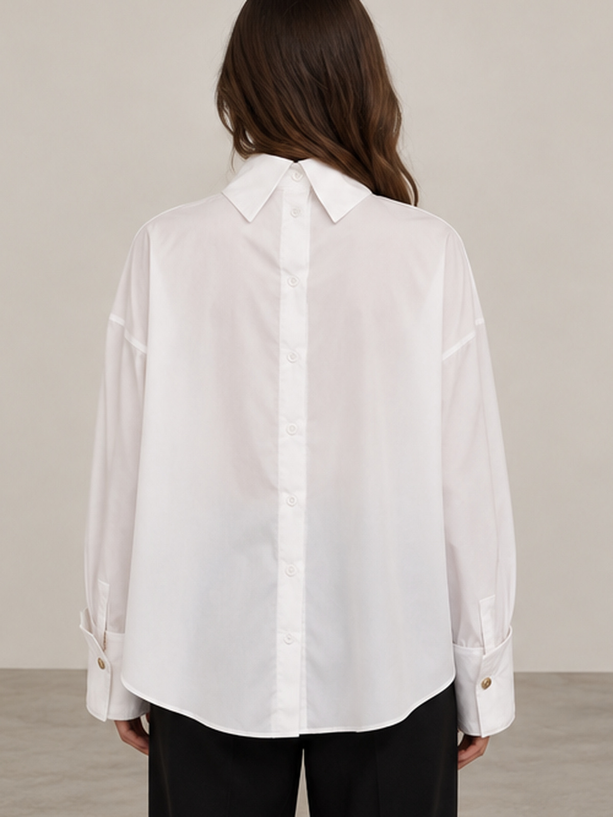 Sculpted collar blouse — White