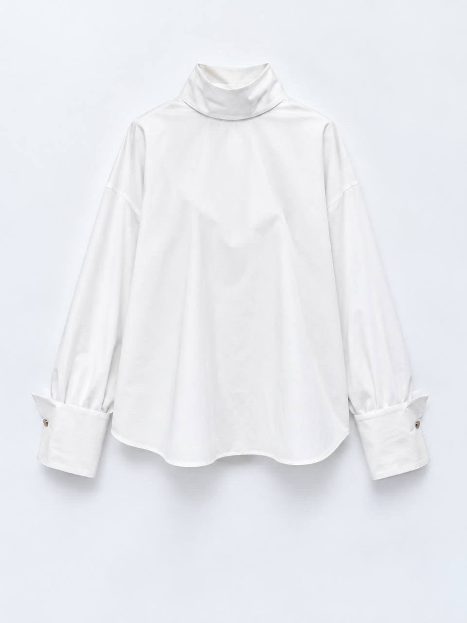 Sculpted collar blouse — White
