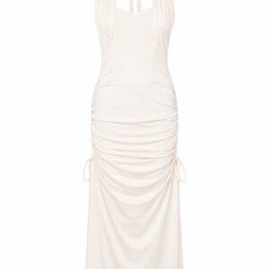halter neckline fitted dress