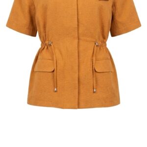 short sleeve safari linen blazer