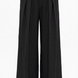 low waisted wide leg silk-bled pants